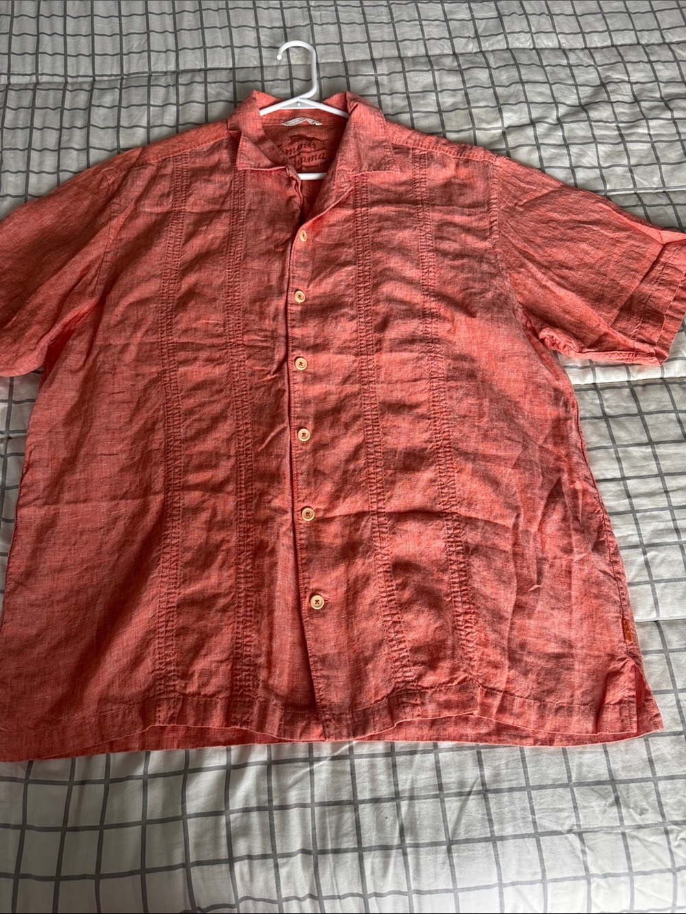Tommy Bahama Short-Sleeve Button-Up Shirt Jacket in Coral